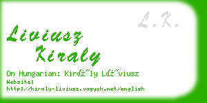 liviusz kiraly business card